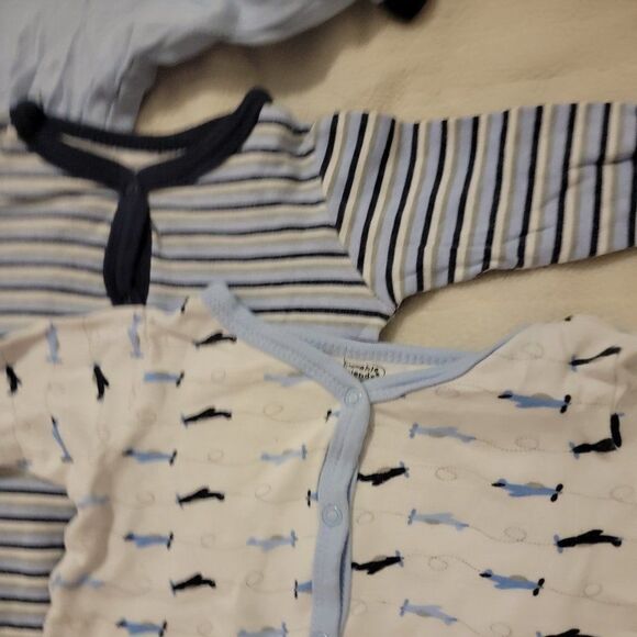 Luvable Friends Unisex Baby Blue Cotton Sleep & Play Bodysuit Size 3-6M Lot Of 3 - Picture 5 of 8
